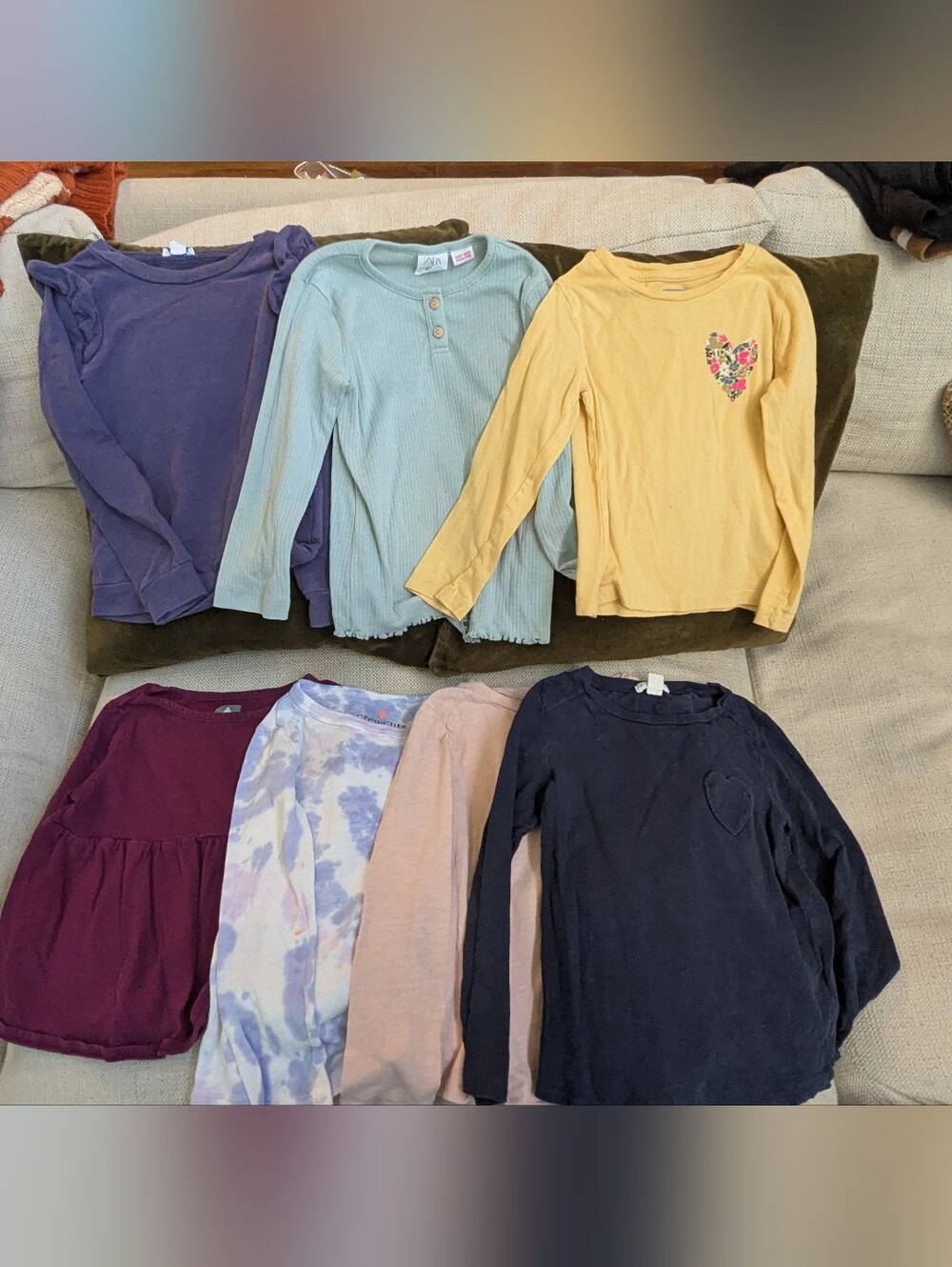 7 Girls' Size 4/5T  Long Sleeve Tops